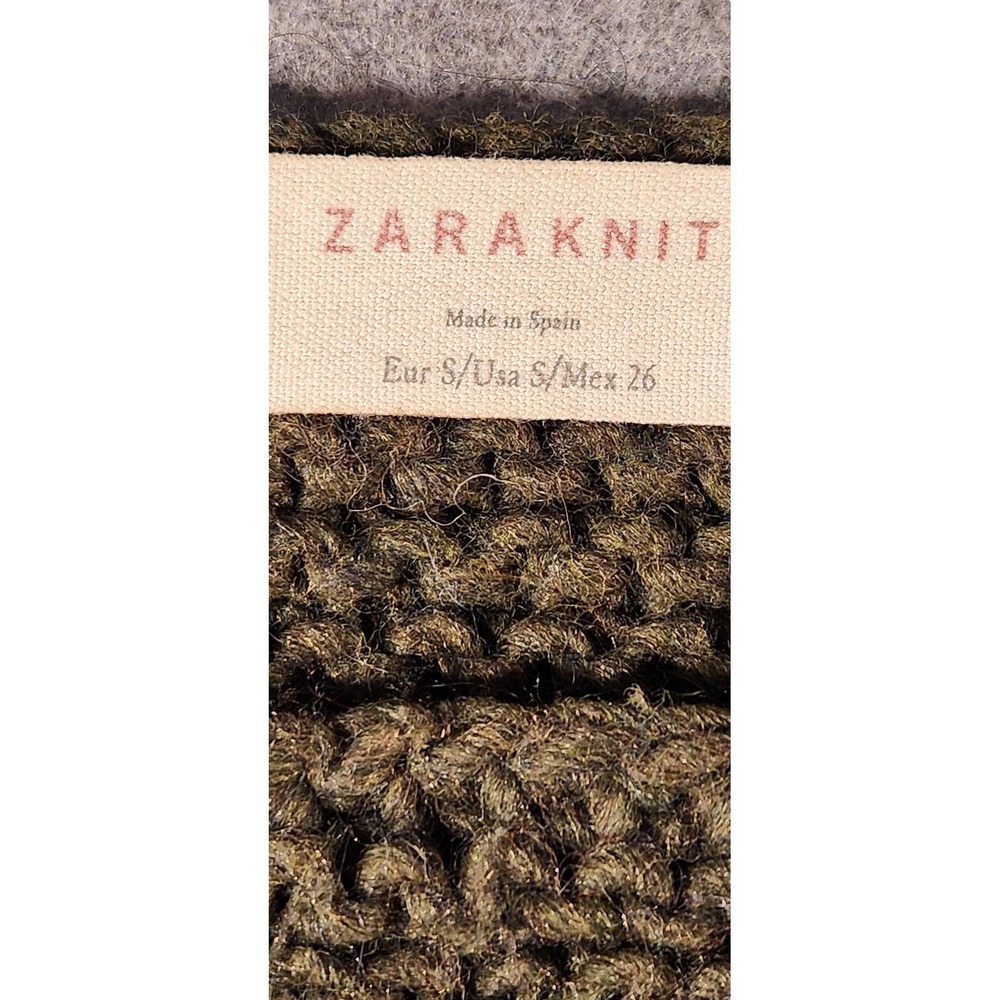Zara Sweater Womens Small Green Cable Knit Sleeveless Pullover Made In Spain - Picture 2 of 6